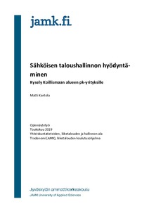 Sähköisen taloushallinnon hyödyntäminen: Kysely Koillismaan alueen  pk-yrityksille - Theseus