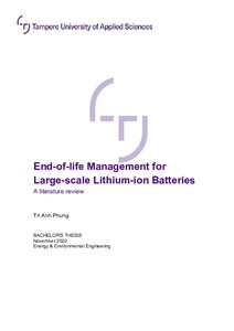 End-of-life management for large-scale lithium-ion batteries : a literature  review - Theseus