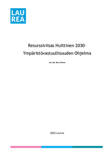 Resurssiviisas Huittinen 2030 - Ympäristövastuullisuuden Ohjelma - Theseus