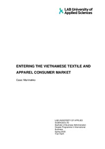 Entering the Vietnamese textile and apparel consumer market : Case:  Marimekko - Theseus
