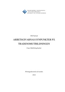 Arbetsgivarnas synpunkter på tradenomutbildningen Case Bokföringsbyråer -  Theseus