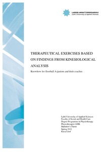 Therapeutical exercises based on findings from kinesiological analysis :  knowhow for floorball A-juniors and their coaches - Theseus