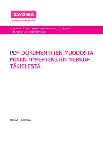 PDF-dokumenttien muodostaminen hypertekstin merkintäkielestä - Theseus