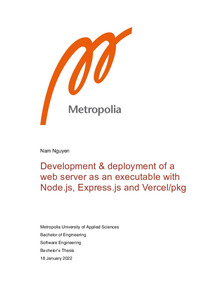 Development & deployment of a web server as an executable with ,   and Vercel/pkg - Theseus