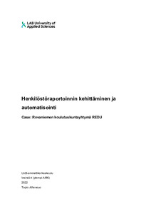 Henkilöstöraportoinnin kehittäminen ja automatisointi : case : Rovaniemen  koulutuskuntayhtymä REDU - Theseus