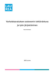 Varhaiskasvatuksen Sosionomin Tehtävänkuva Ja Työn Järjestäminen - Theseus